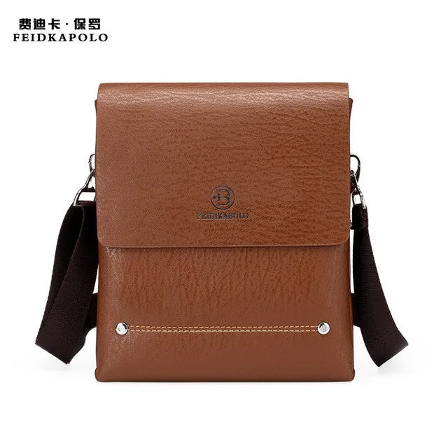 2015 Latest arrival Bilayer Leather Messenger Bag Cheap Men's shoulder bag Specials small leisure satchel Business envelope bag