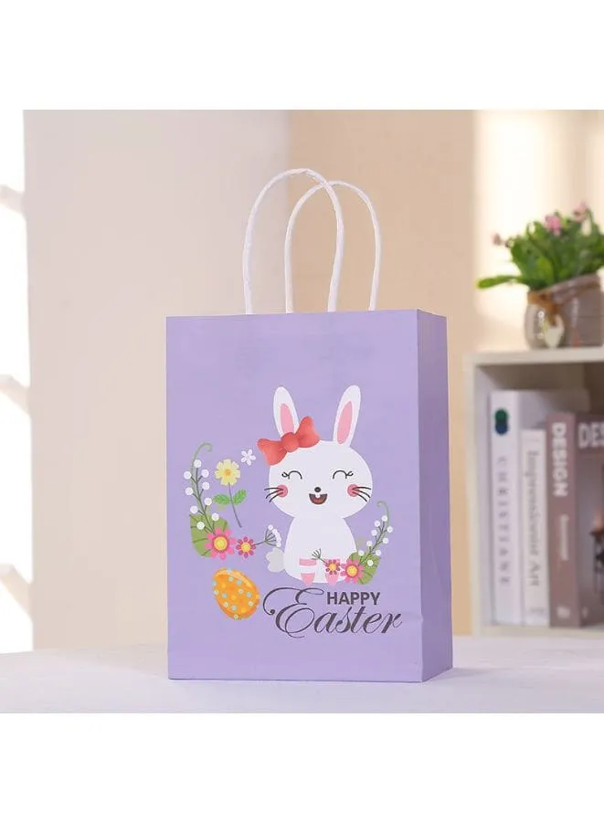 4 PCS Easter Bunny Gift Bags, Easter Party Favor Bags with Handles, Happy Easter Easter Gift Bags for Kids, Party Supplies Favors, Gift Wrapping