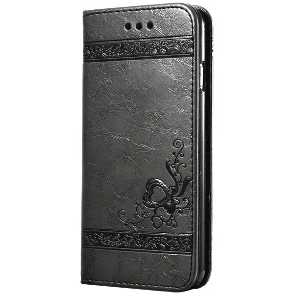 5 5S 6s Luxury Flip Leather Case For iPhone 6 6s 7 Plus 3D Wallet Coque   Silicone Back Cover For iPhone 6 6S Plus iPhone 7 Plus