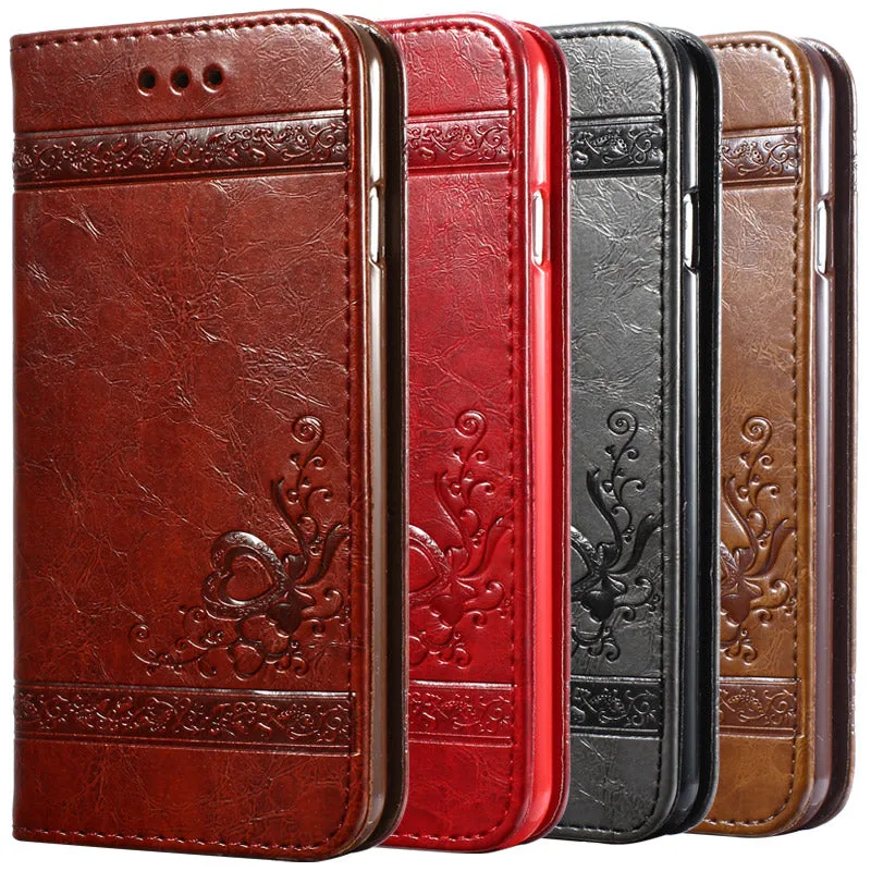 5 5S 6s Luxury Flip Leather Case For iPhone 6 6s 7 Plus 3D Wallet Coque   Silicone Back Cover For iPhone 6 6S Plus iPhone 7 Plus