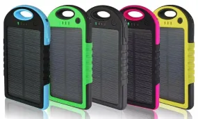 5,000 mAh Water-Resistant Solar Smartphone Charger (2-Pack)