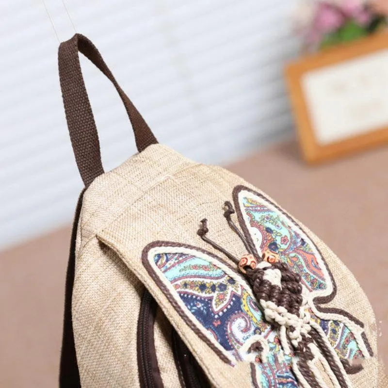 A touch of colorful backpack small backpack national style new style backpack literary style backpack women''s Bag Travel Backpack