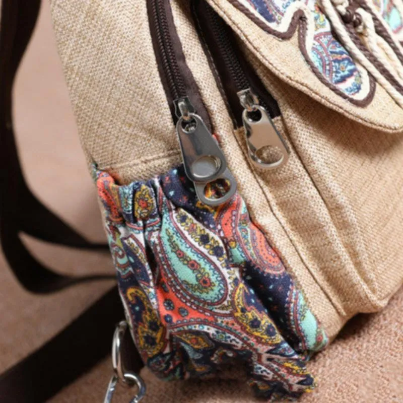 A touch of colorful backpack small backpack national style new style backpack literary style backpack women''s Bag Travel Backpack