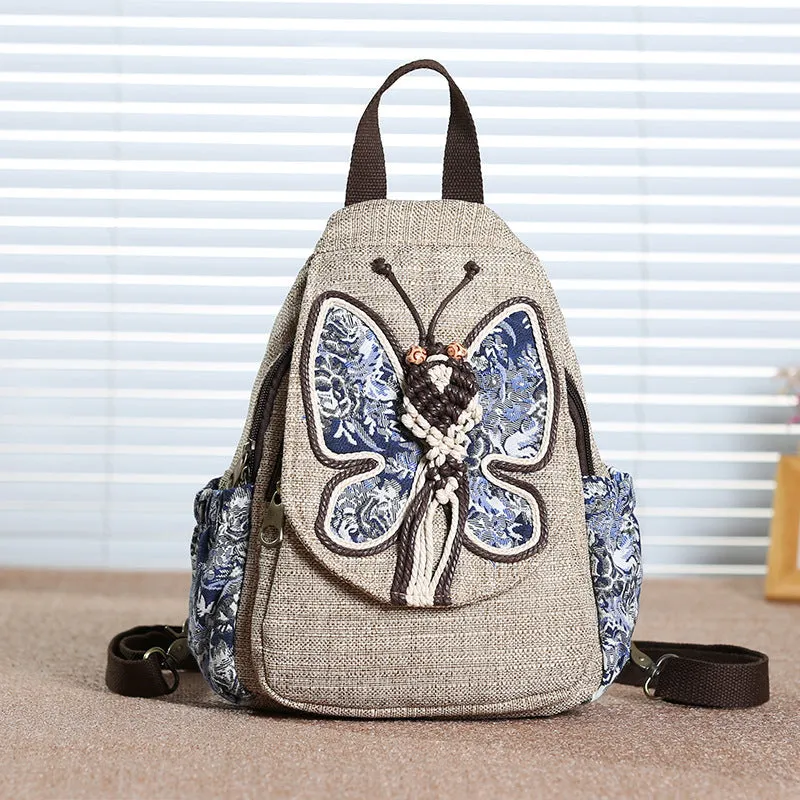 A touch of colorful backpack small backpack national style new style backpack literary style backpack women''s Bag Travel Backpack