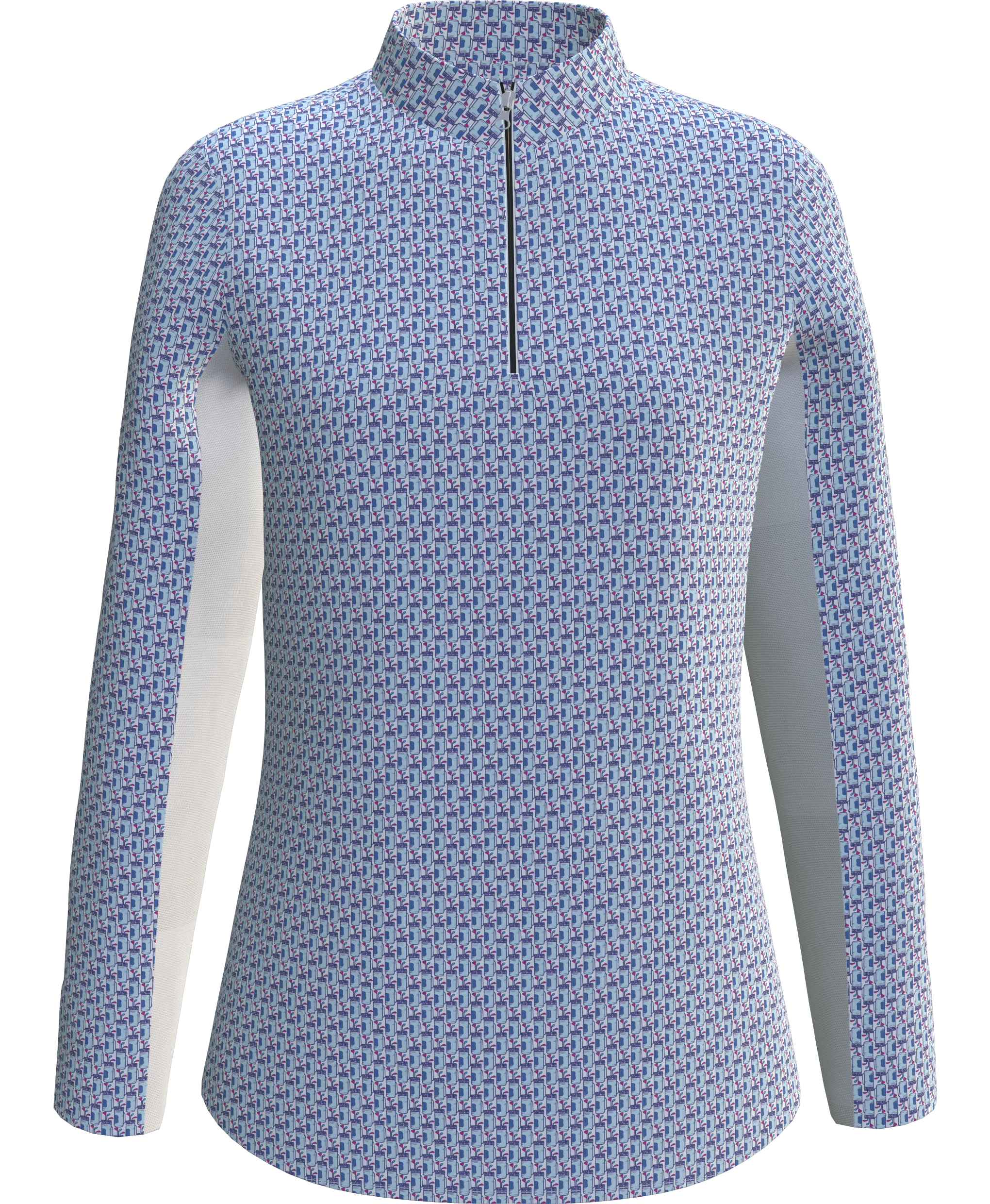 AB Sport Women's Golf Bag Print Long Sleeve Sun Shirt - LS01-GOLFBAG_1B