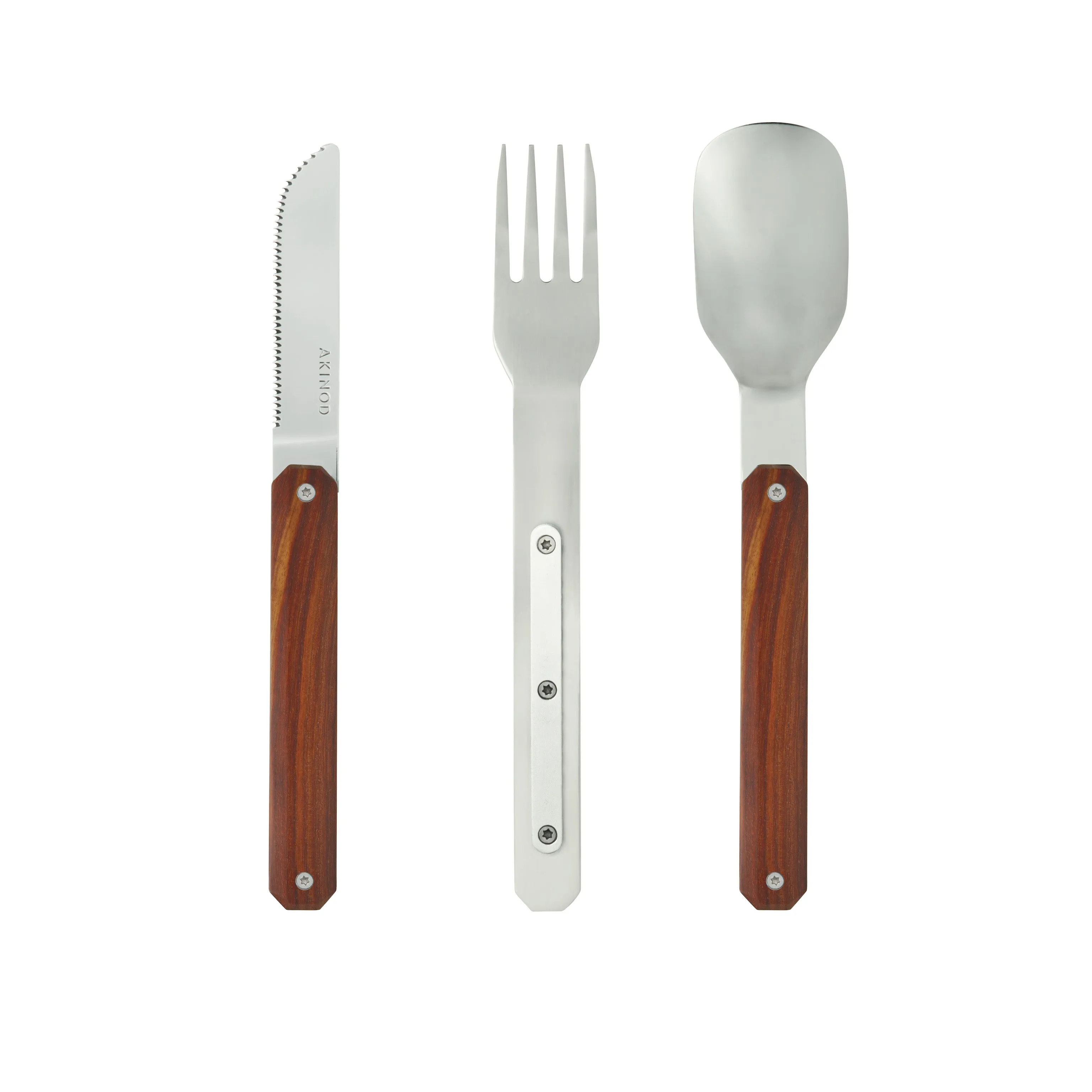 Akinod Cutlery Set Wood & Steel