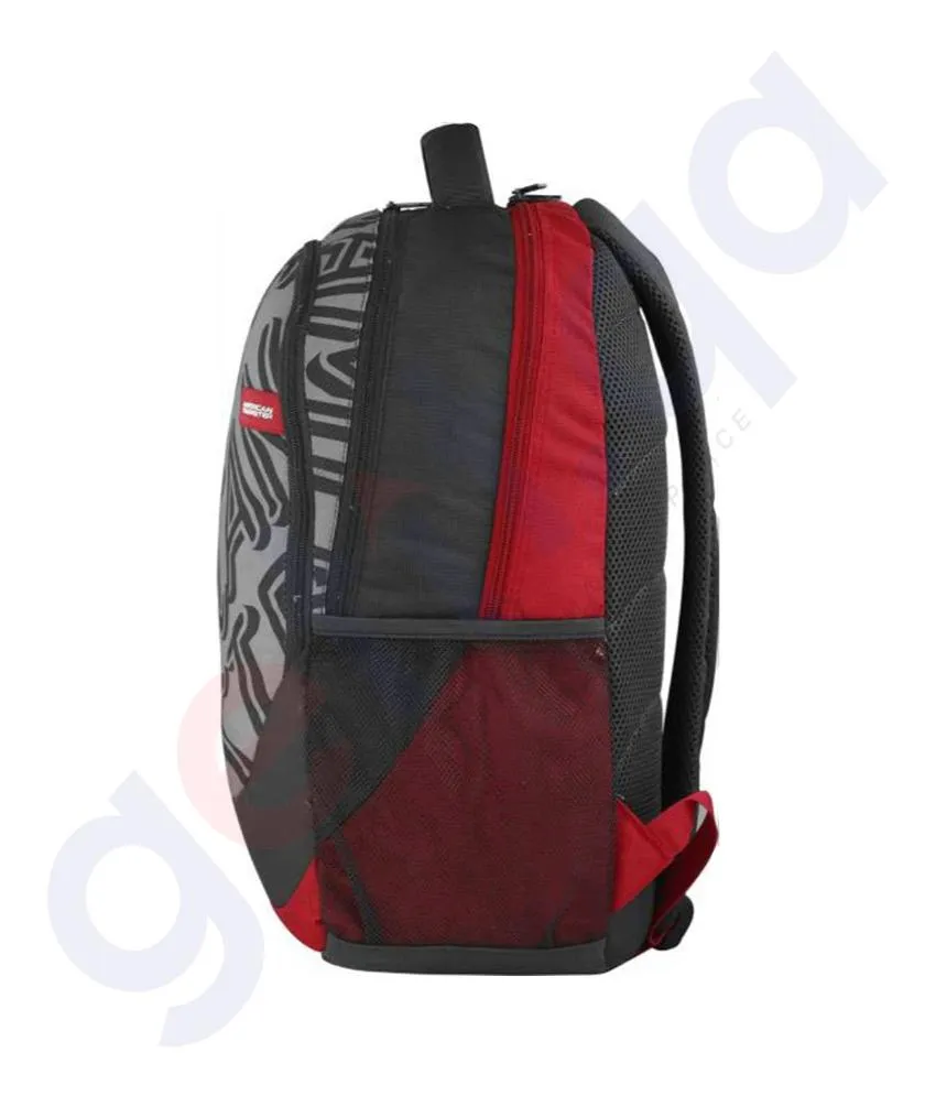 AMERICAN TOURISTER POP PLUS SCHOOL BAG GREY AND RED