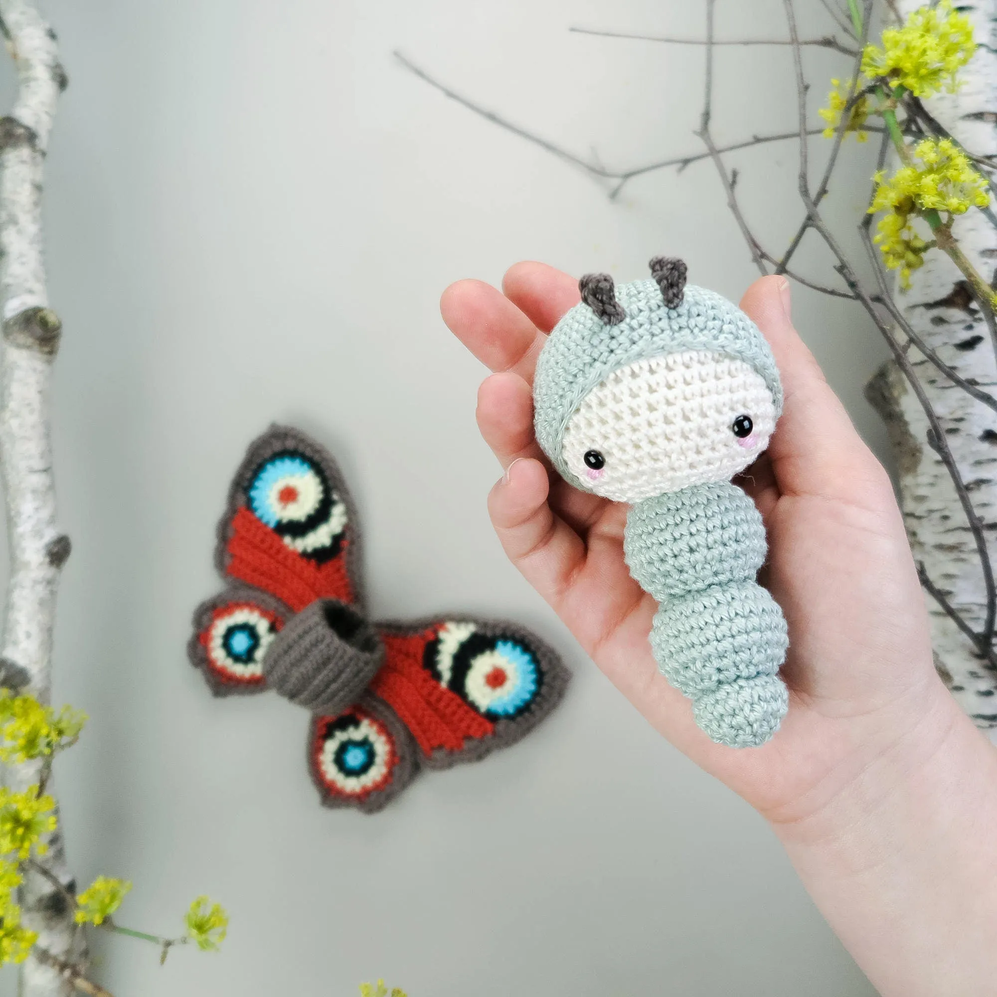 Amigurumi Crochet Kit . Peacock Butterfly