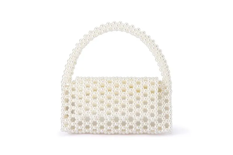 Amrita Bead Top Handle Bag (Pearl)