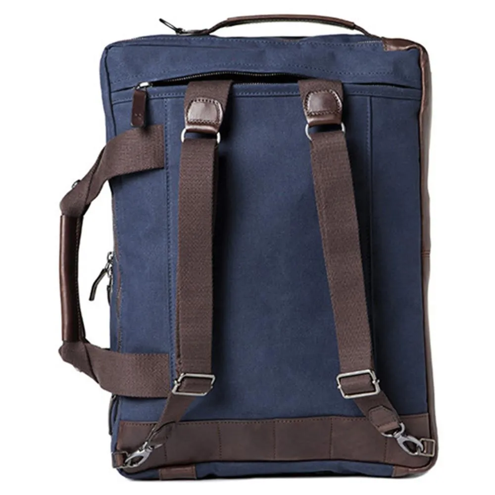 Barber Shop "Undercut" Convertible Camera Bag (Canvas & Leather, Blue & Dark Brown)