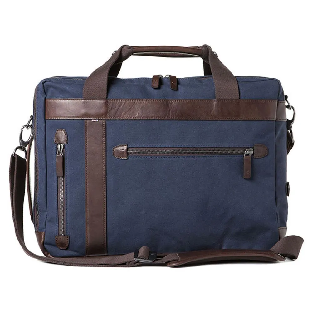 Barber Shop "Undercut" Convertible Camera Bag (Canvas & Leather, Blue & Dark Brown)