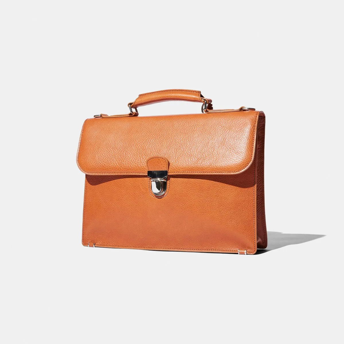 Baron - Small Briefcase TAN GRAIN LEATHER