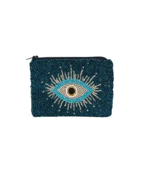 Beaded Ray Eye Pouch Navy