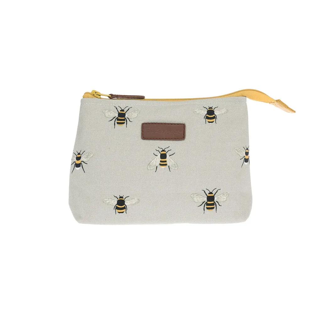 Bees Canvas Makeup Bag