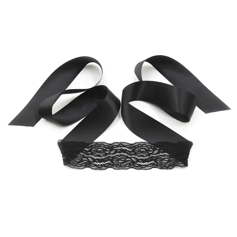 Black Lace Three-Piece Bondage Set