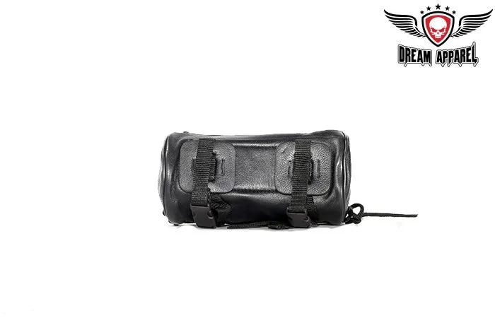 Black Leather Motorcycle Tool Bag