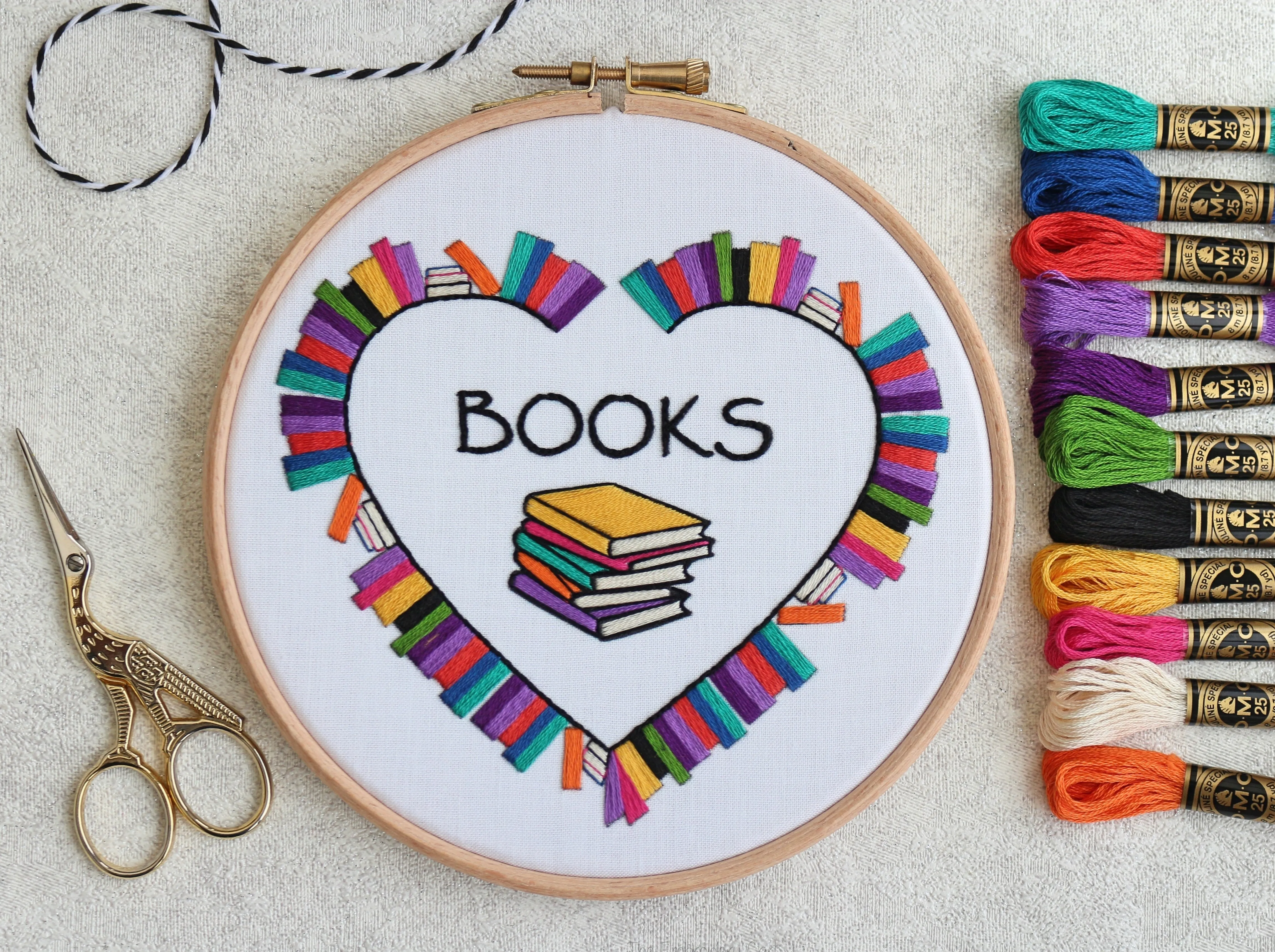 Books Embroidery Kit