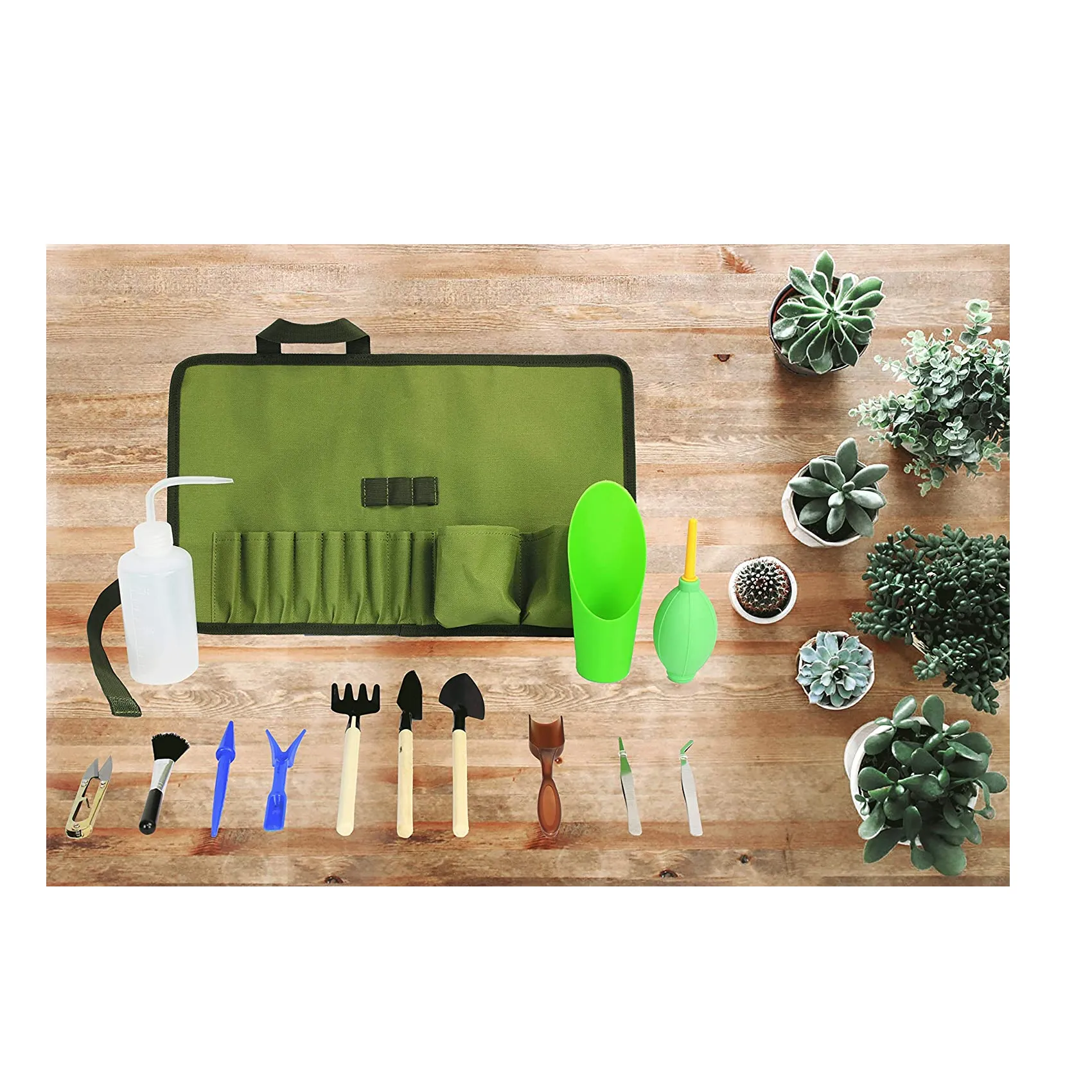 California Picnic Succulent Kit Roll Organizer Gardening Tool Set