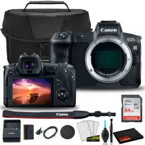 Canon EOS R Mirrorless Digital Camera (Body Only) (3075C002)    EOS Bag    Sandisk Ultra 64GB Card   Clean and Care Kit (International Model)