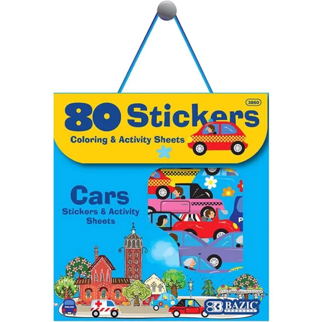 Car Series Assorted Sticker 80Bag Pack Of 24