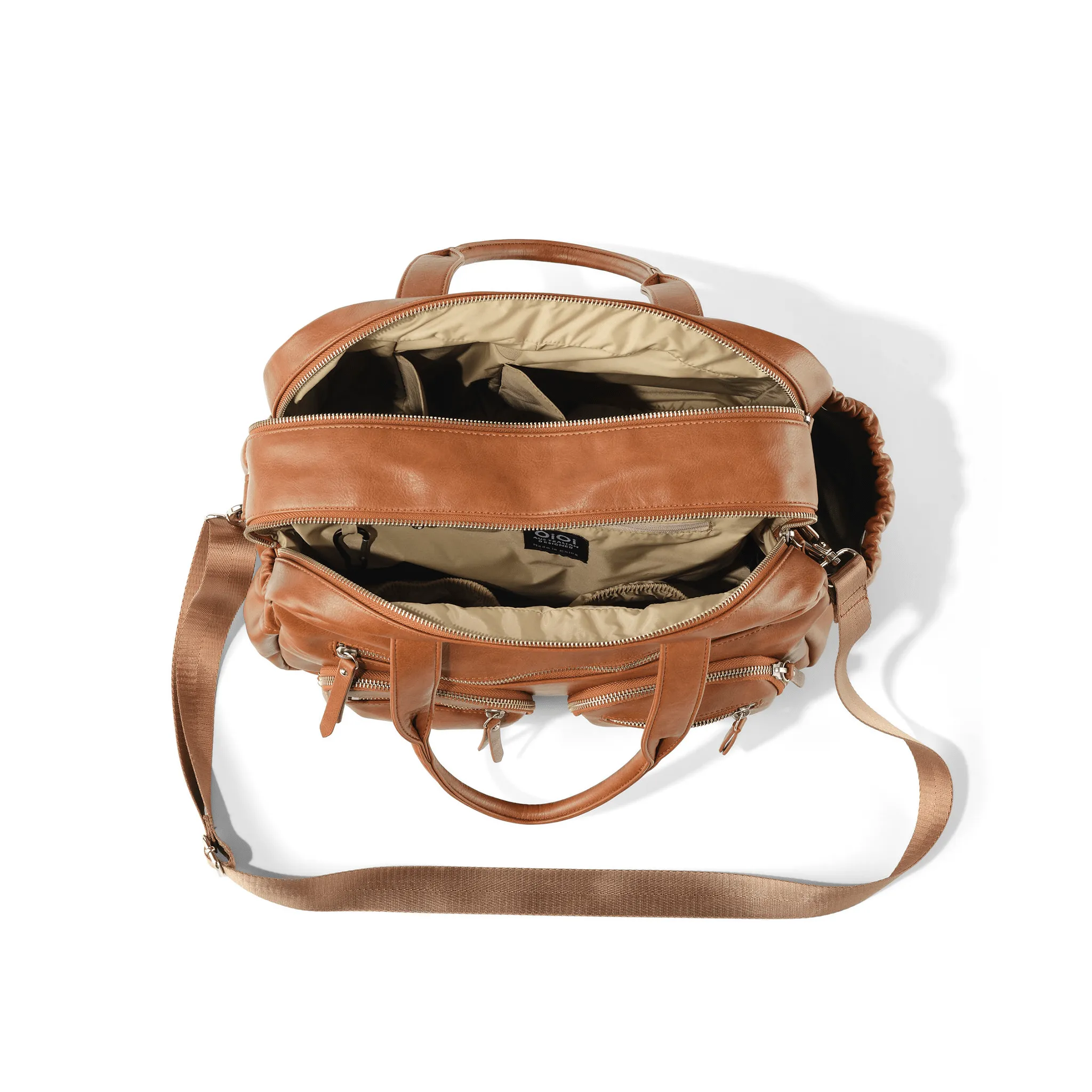 Carry All Nappy Bag - Tan Vegan Leather