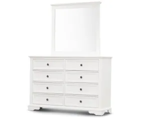 Celosia Dresser Mirror 8 Chest of Drawers Bedroom Timber Storage Cabinet - White