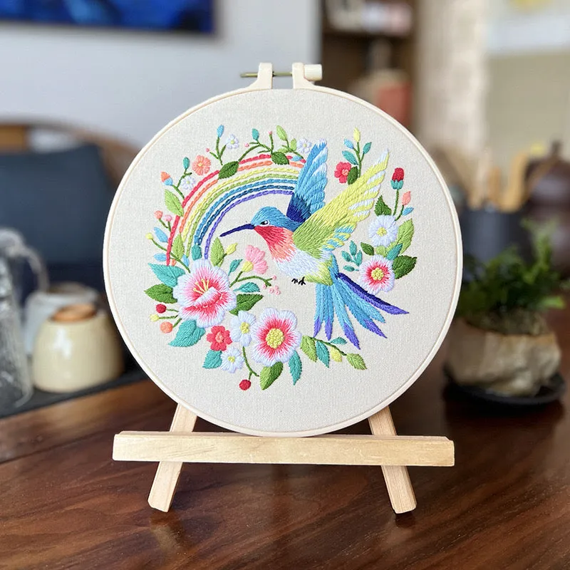 Charming Multicolored Birds Embroidery DIY Kit 20cm