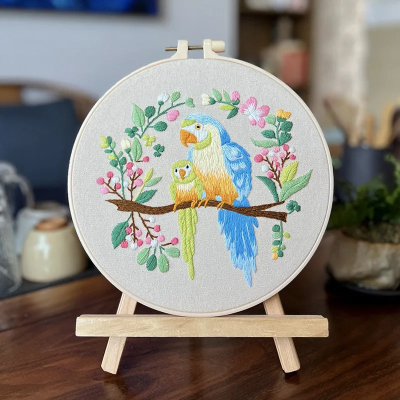 Charming Multicolored Birds Embroidery DIY Kit 20cm