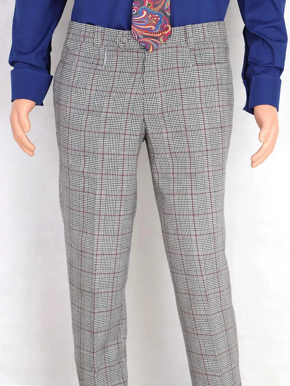 Check Trouser | Grey Prince Of Wales Check Trouser