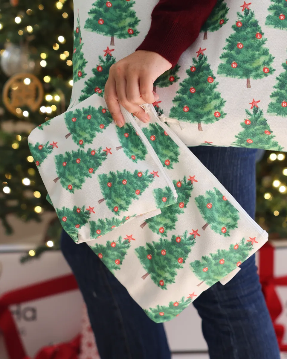 Christmas Pineapple Pattern Cosmetic Bag. Small