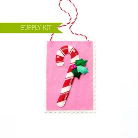 Classic Candy Cane Wool Felt Ornament Supply Kit