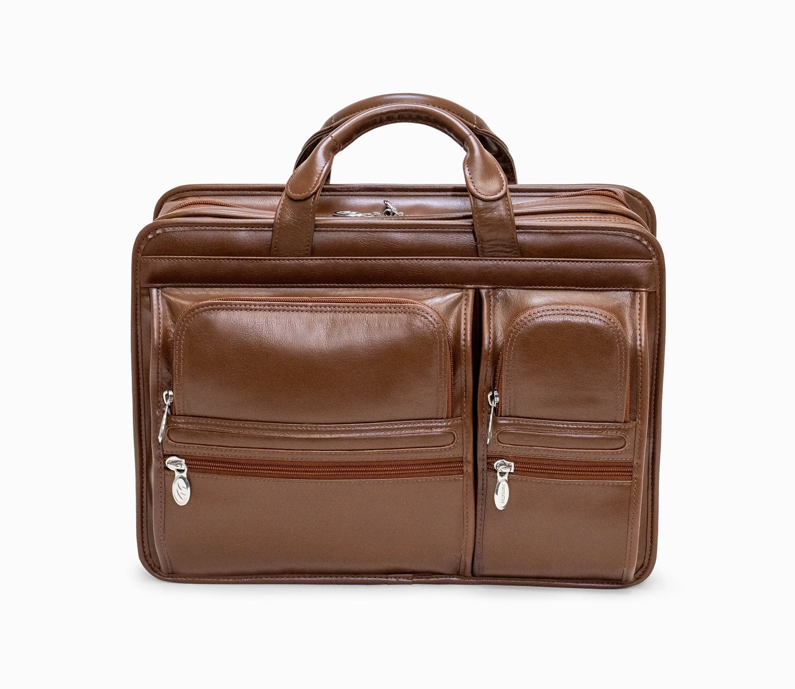 CLINTON | 17” Leather Detachable-Wheeled Laptop Case