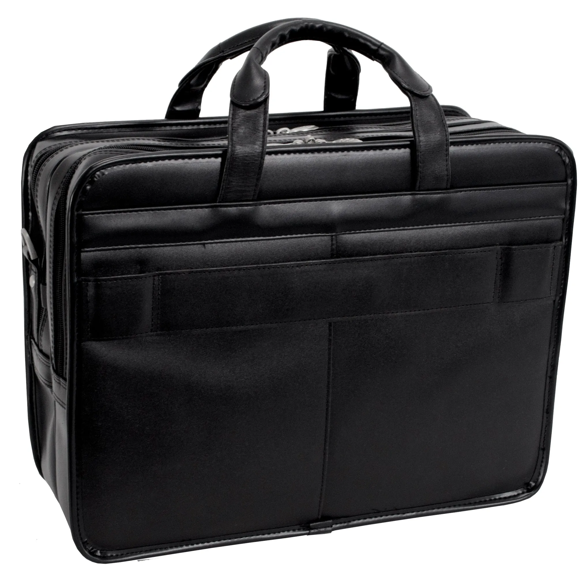 CLINTON | 17” Leather Detachable-Wheeled Laptop Case