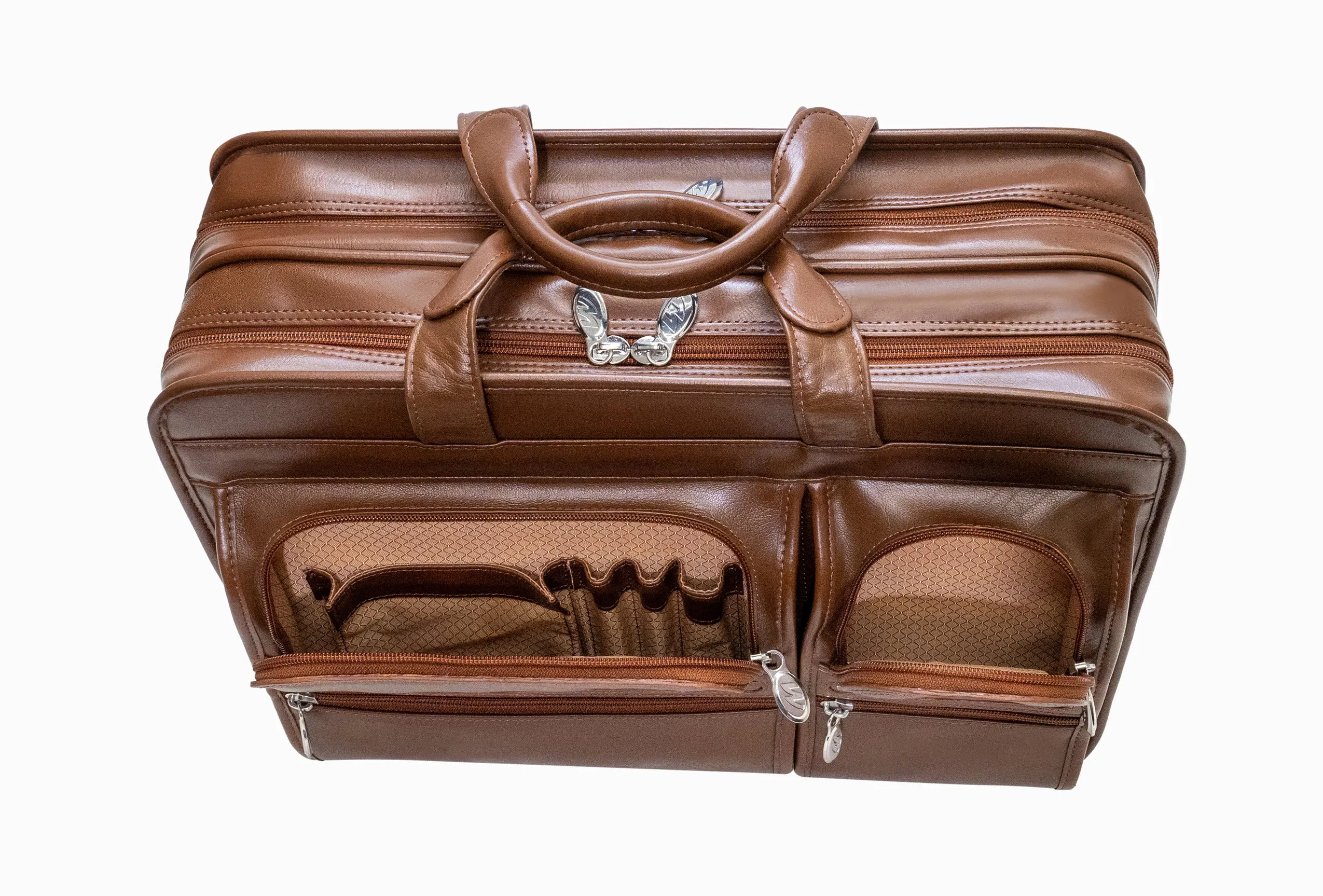 CLINTON | 17” Leather Detachable-Wheeled Laptop Case