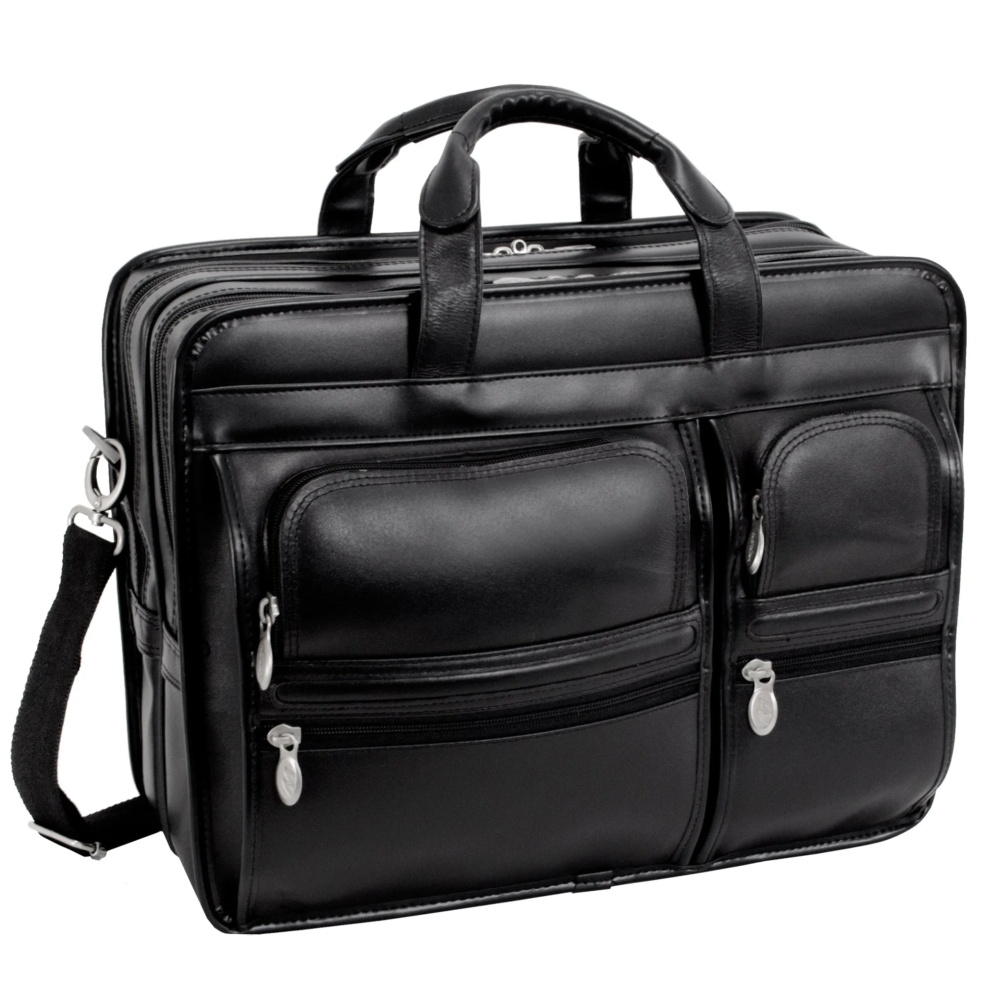 CLINTON | 17” Leather Detachable-Wheeled Laptop Case