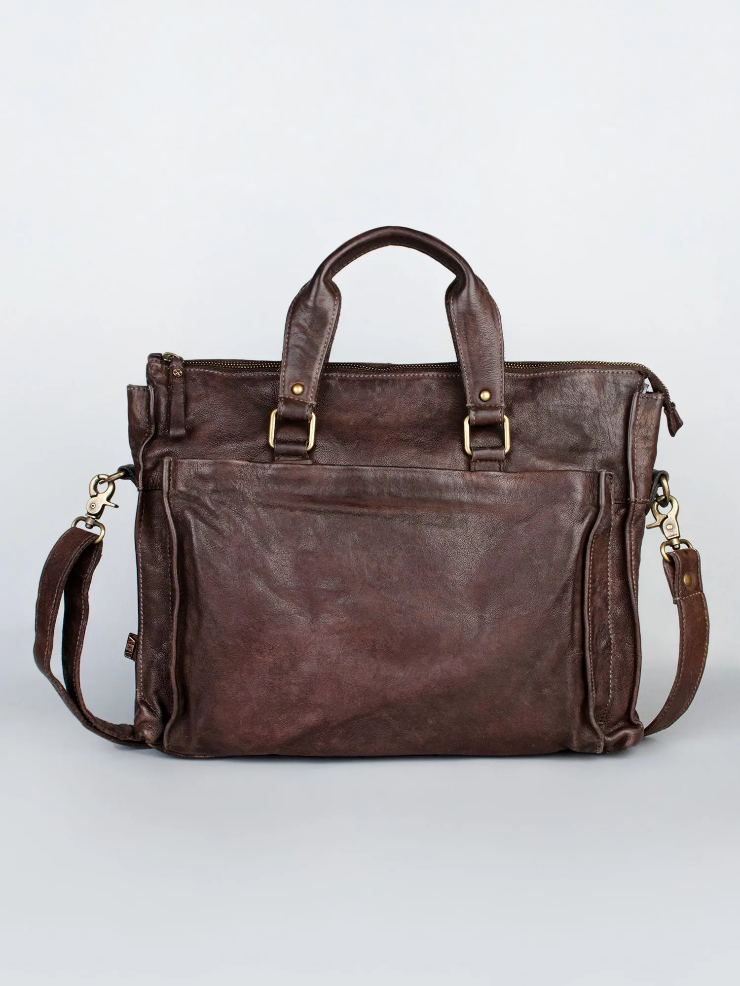 Cognac Leather Laptop Bag By Art N Vintage