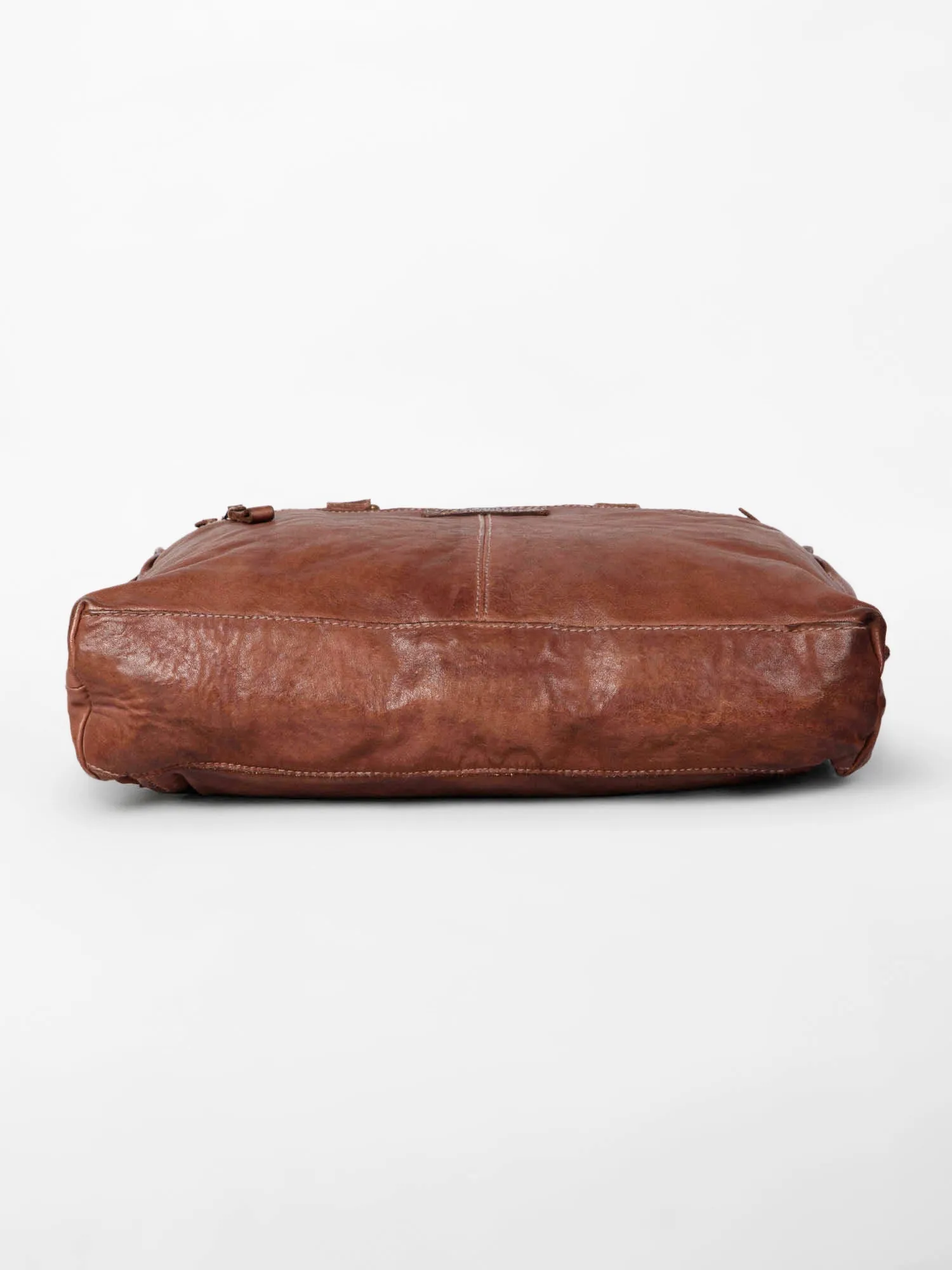 Cognac Leather Laptop Bag By Art N Vintage