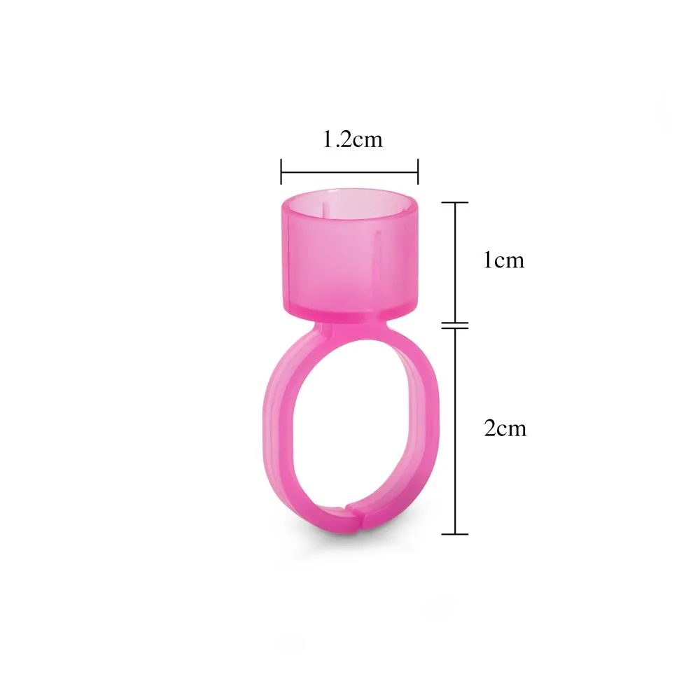 Cosmetic Ink Cup Holder Finger Ring — Pink — Bag of 50