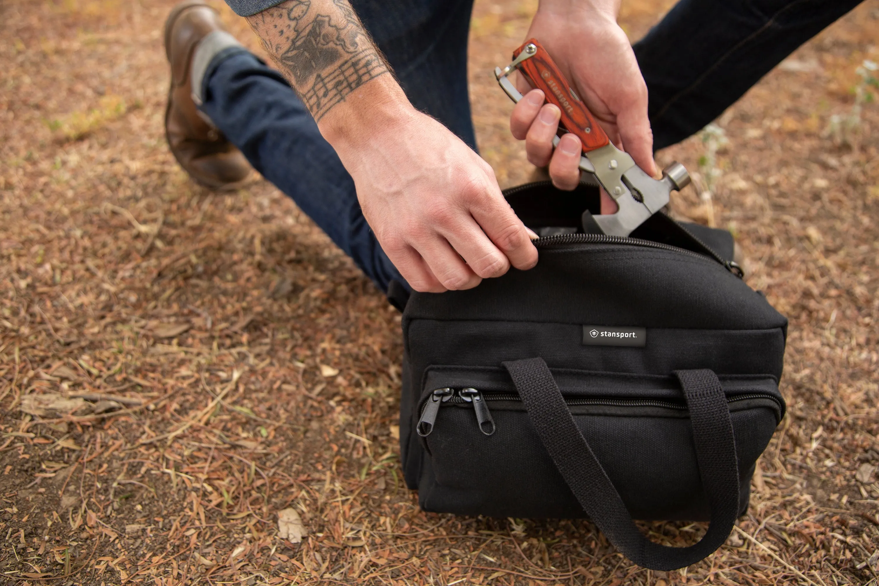 Cotton Canvas Toolbag - Black Color