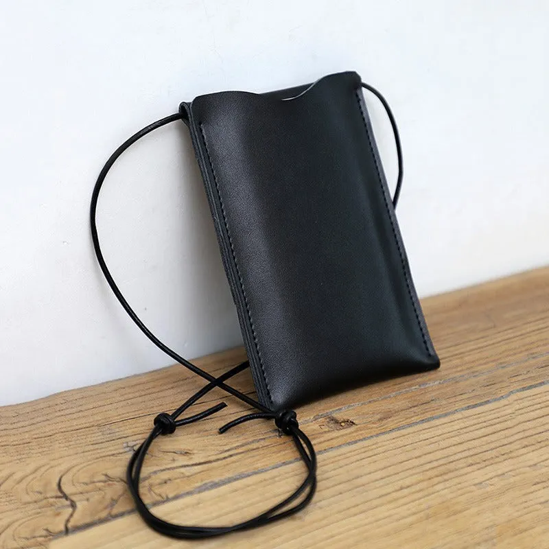 Cute Black LEATHER Phone Purse WOMEN SHOULDER BAG Slim Phone Crossbody Purse FOR WOMEN