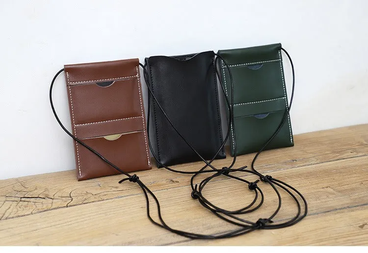 Cute Black LEATHER Phone Purse WOMEN SHOULDER BAG Slim Phone Crossbody Purse FOR WOMEN