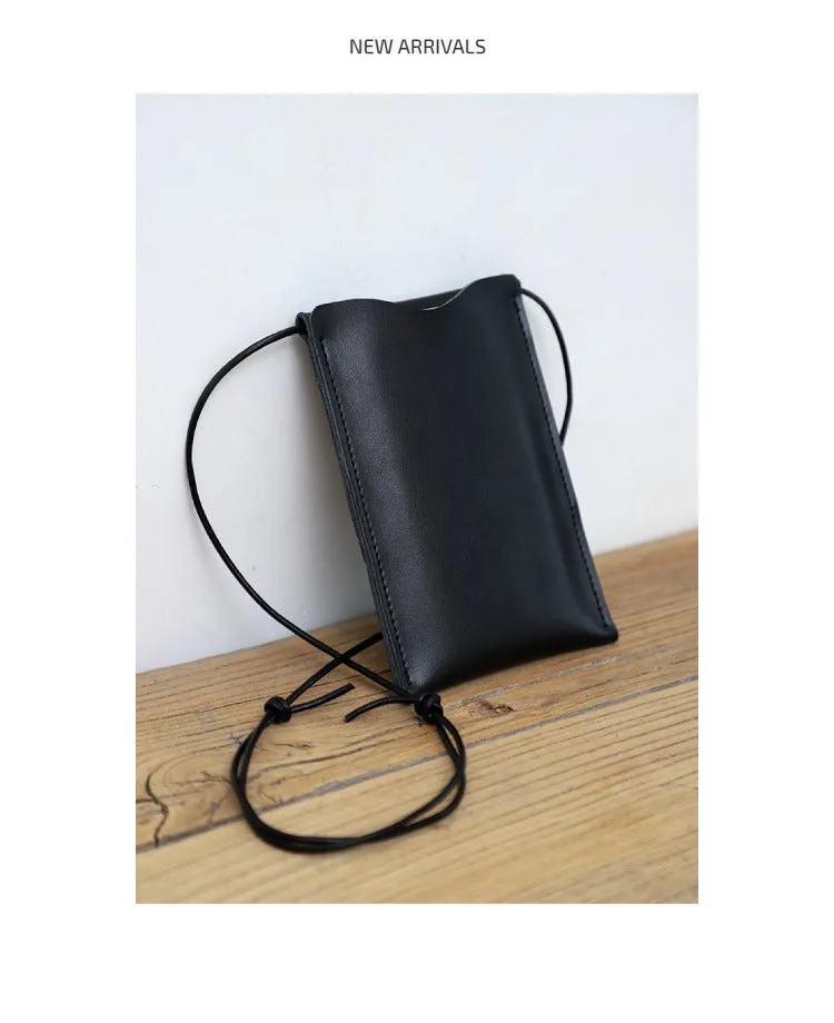 Cute Black LEATHER Phone Purse WOMEN SHOULDER BAG Slim Phone Crossbody Purse FOR WOMEN