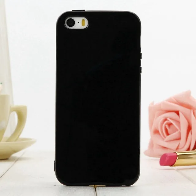 Cute Solid Candy Color TPU Rubber Case for iPhone 5 5S SE 6 6S Plus 7 7 Plus Silicone Soft Back Cover Case