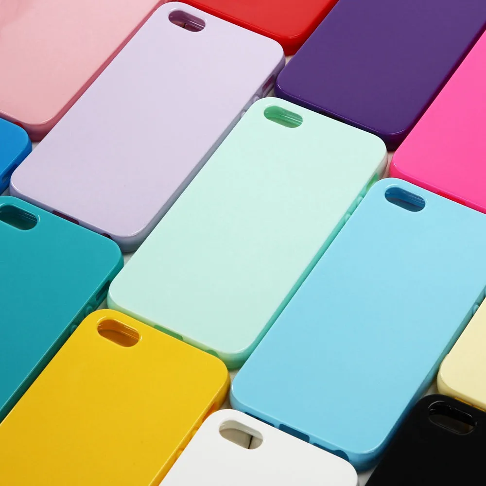 Cute Solid Candy Color TPU Rubber Case for iPhone 5 5S SE 6 6S Plus 7 7 Plus Silicone Soft Back Cover Case