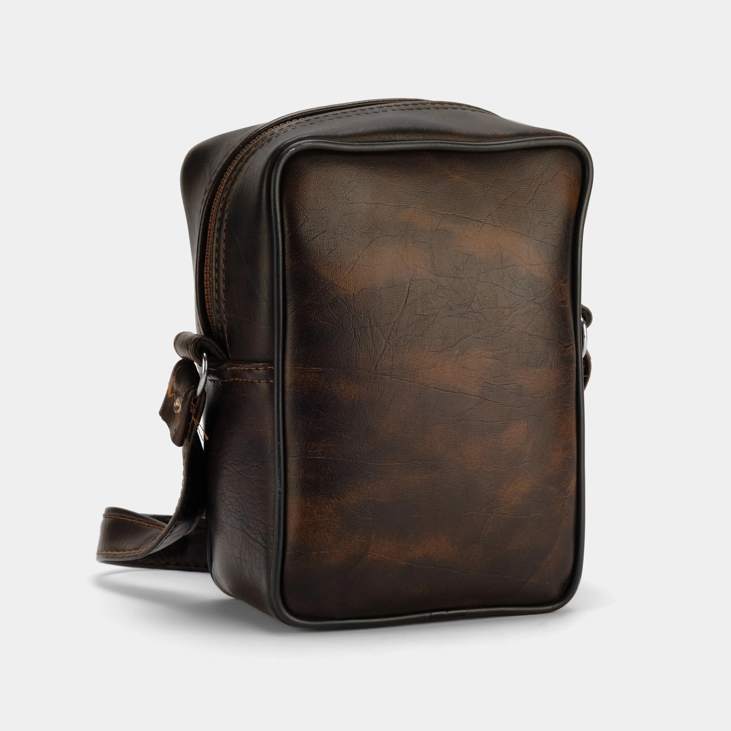 Dark Brown Faux Leather Camera Bag