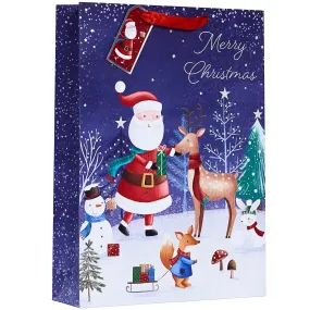 Design By Violet Woodland Santa Christmas Gift Bag