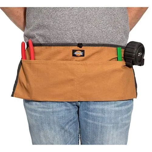 Dickies 2-Pocket Canvas Work Waist Apron, Suitable for Woodworkers, Artists, and other Craftspeople, Tan/Grey