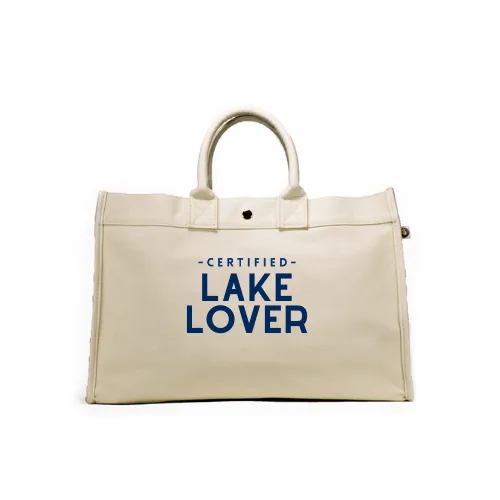 East West Bag: Natural with Navy Matte Certified Lake LOVER