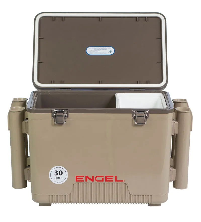 Engel 30 Quart Drybox/Cooler with Rod Holders