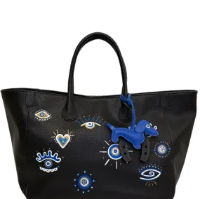 Everyday Vegan Tote w Removable Charms - Hand Painted